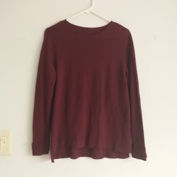 J. Jill Sweaters - J Jill Sweater Tunic Women M/S*Burgundy Merino Wool Washable Lightweight Luxury